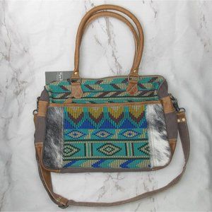 Myra Bag Foxy Messenger Bag Southwest Hairon Eco Friendly Up Cycled Zippered